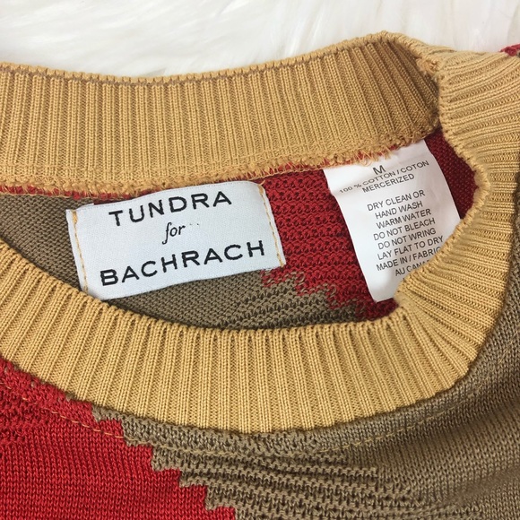 Vintage Tundra Coogie Style Sweater Pull Over Color Block Medium Crew - Picture 4 of 6